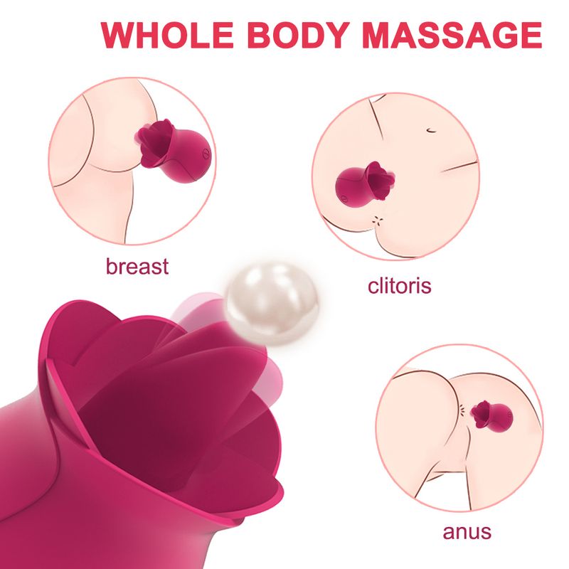 Rose Vibrator Mänguasjad Naised Muna Kliitori imemine G-punkti stimulaator Masturbaator Seksmänguasi Keele lakkumine 18 täiskasvanud naisele_voghion.com