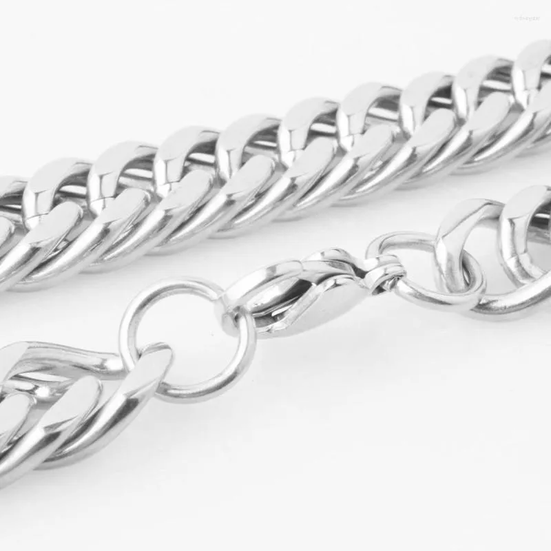 Chains 7-40inch 12mm Arrive Sier Color Stainless Steel Double Cuban Curb Link Chain Mens Necklace Or Bracelet Daily Wear_voghion.com