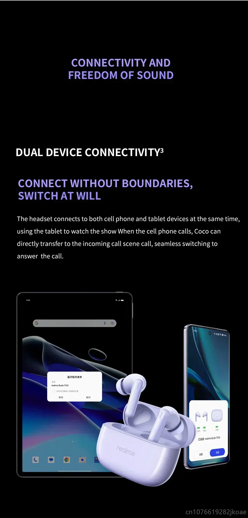 Realme Buds T310 Bluetooth Headphones With Active Noise Cancelling_voghion.com