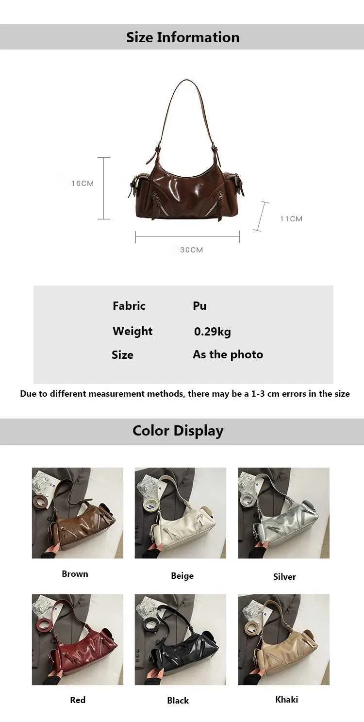 Strukturiertes Damen Schultertasche Aus Pu Leder Umhängetasche_voghion.com
