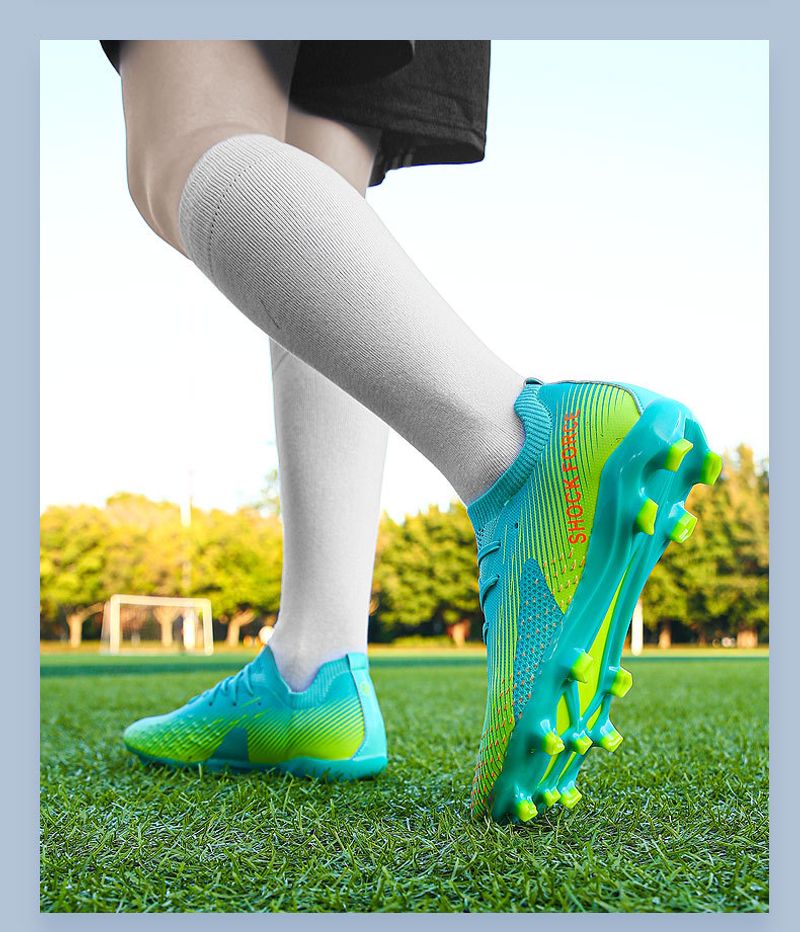 Soccer shoes Men's AG long spike broken nail student indoor artificial grass game training sneakers_voghion.com