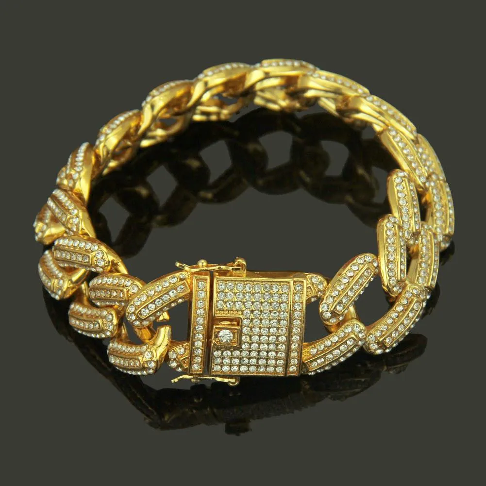 Neu Personalisierte Bling Diamant Herren Gold Cuban Link Kette Armband Hip Hop Rapper Ketten Schmuck Weihnachtsgeschenke Männer_voghion.com