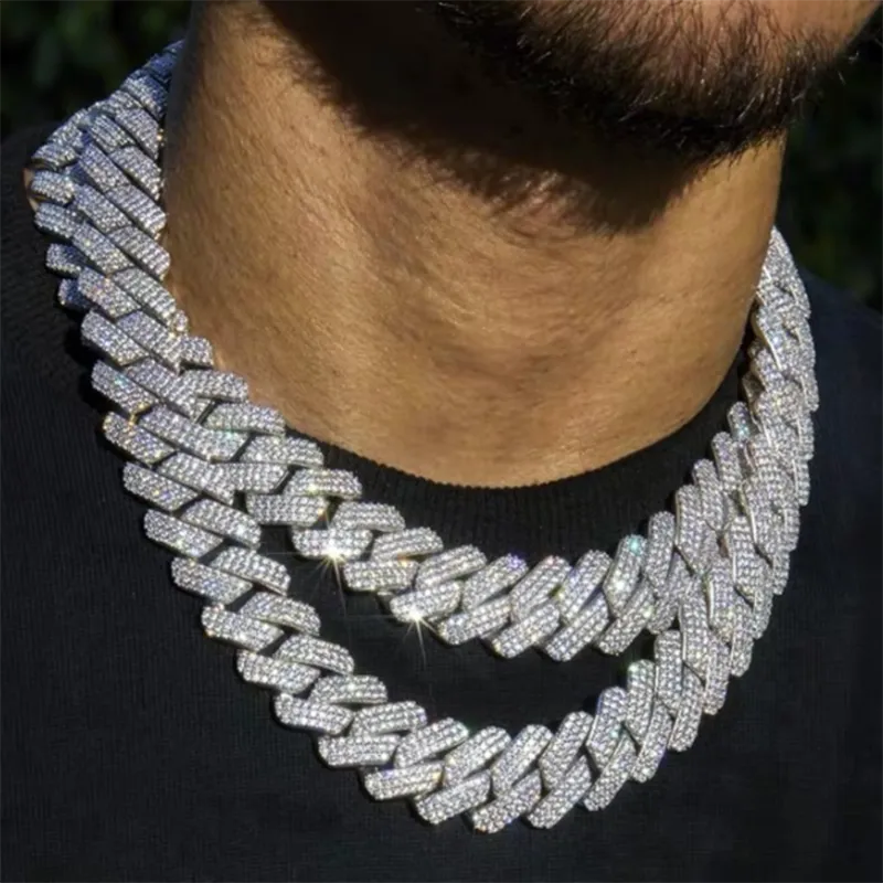 Iced Out Miami Cuban Link Chain Necklace For Men With 5a Zircons_voghion.com