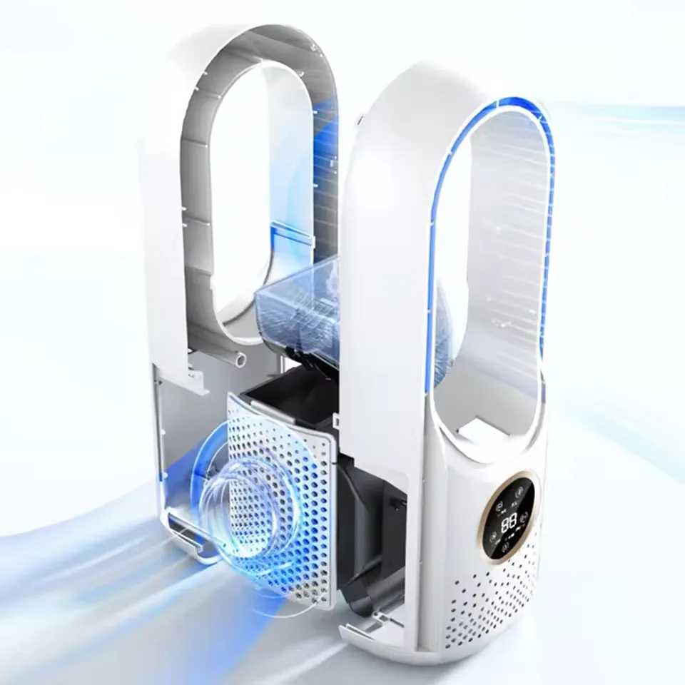 Climatiseur portable USB sans feuilles, électrique, 6 vitesses, silencieux, minuterie, humidificateur, ventilateur_voghion.com