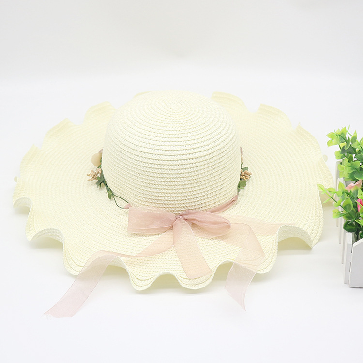 Beach straw hat for women summer with large brim sun protection and sunshade travel vacation all-match large brim sun hat sun summer wholesale_voghion.com
