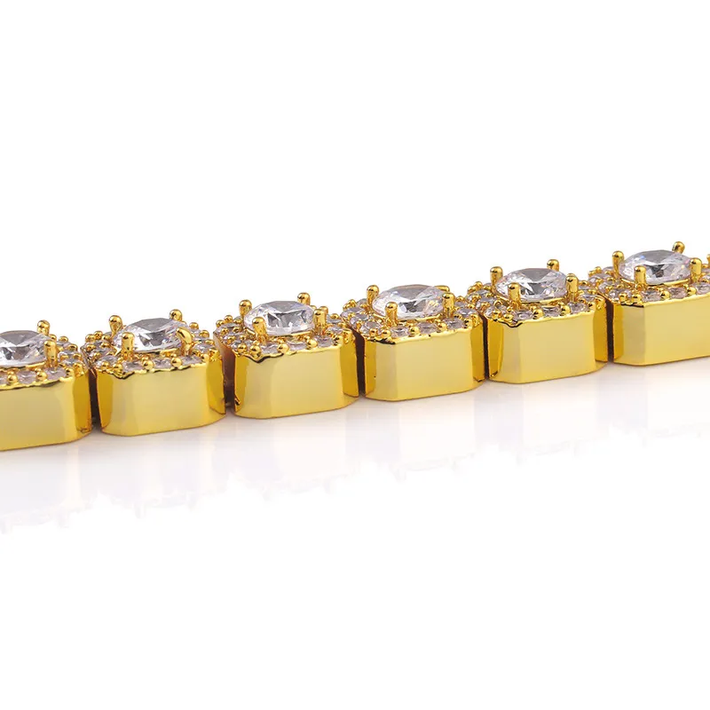 10mm Herre Hip Hop Iced Out CZ Kubisk Zirkon Guld Tenniskæde Halskæde Personlig Bg Rapper Armbånd Kæder Smykker_voghion.com