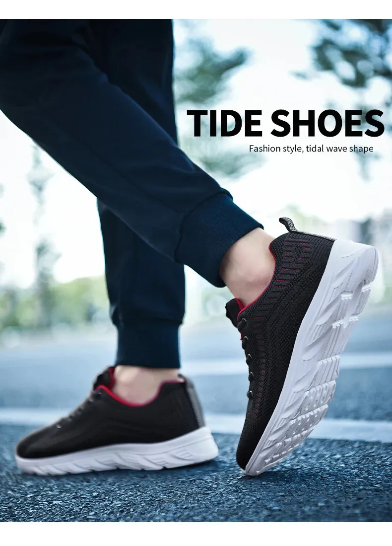 Zapatillas de deporte de punto con cordones para hombre y mujer, informales, atléticas, para correr, caminar, gimnasio, deportes al aire libre, transpirables_voghion.com