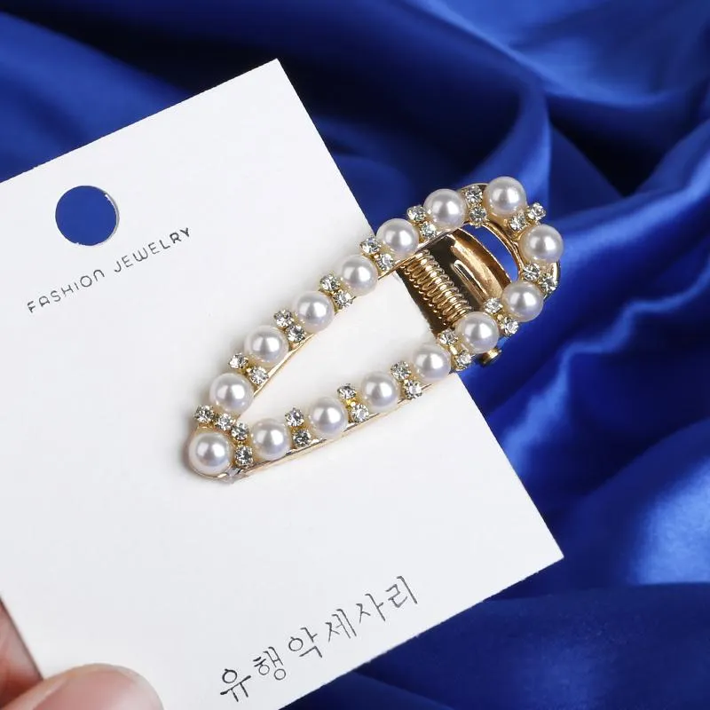 Coreano Ins Fashion 8 pezzi clip di perle Set fermagli per capelli in metallo Color oro Barrette Forcina Strumenti per lo styling di bellezza Accessori_voghion.com