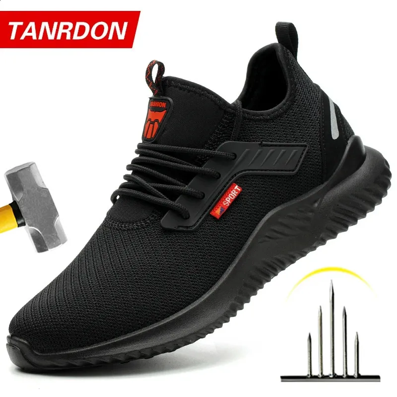 Safety steel shoe cap shock resistant mens sports lightweight perforated non removable shoes direct 240918_voghion.com