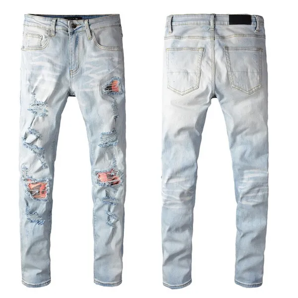 Men's Jeans 2021 Hot Mens Fashion Skinny Straight Slim Ripped Men Fashion Mens Street Wear Motorcycle Biker Jean Pants_mkmklike.com