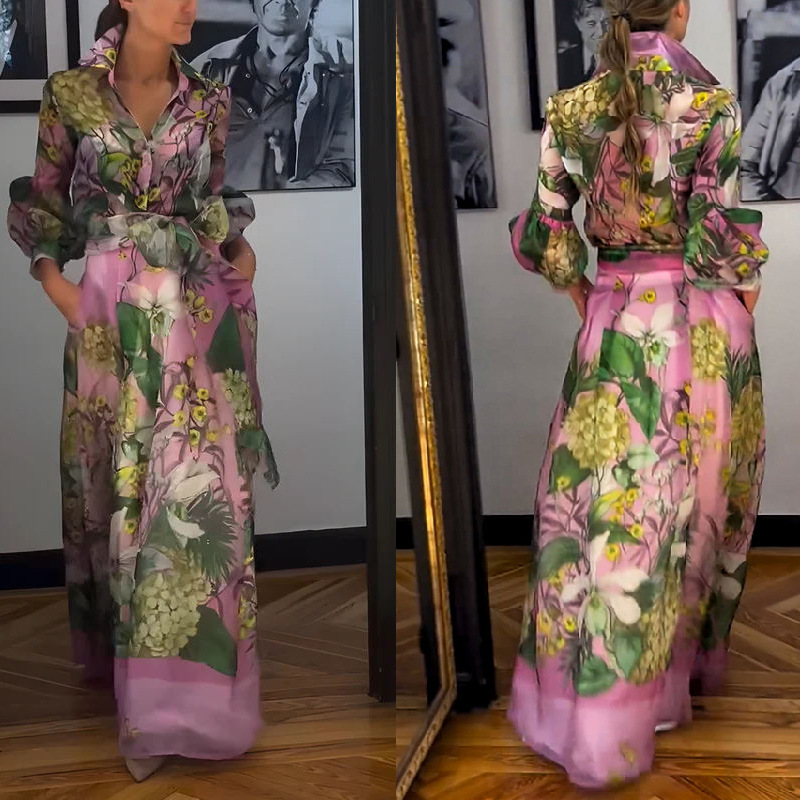 Women's Clothing Long Sleeved Skirt Female Two Piece Suit