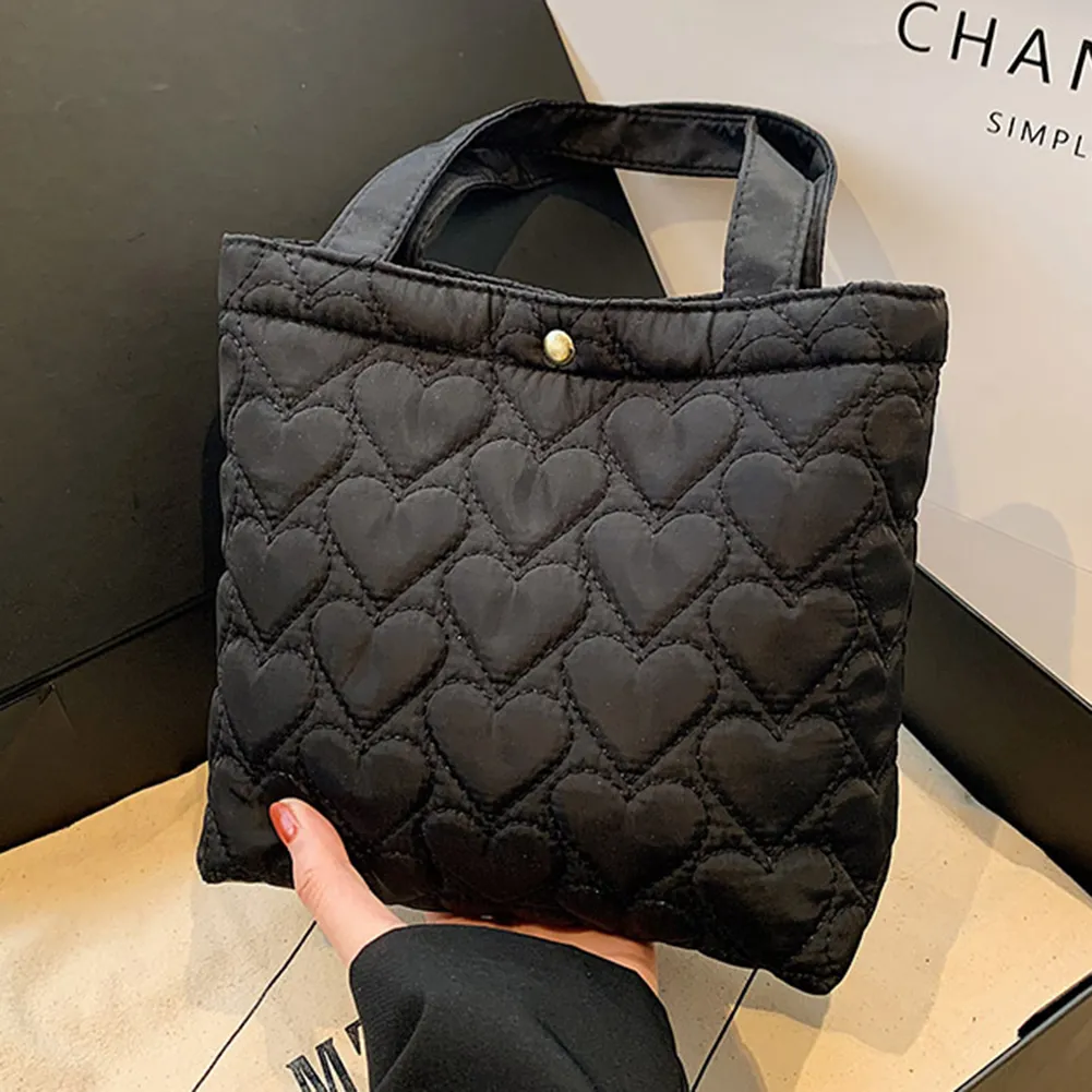 Sac à main décontracté en tissu Oxford pour femme, couleur unie, rembourré, grande capacité, léger, pour courses_voghion.com