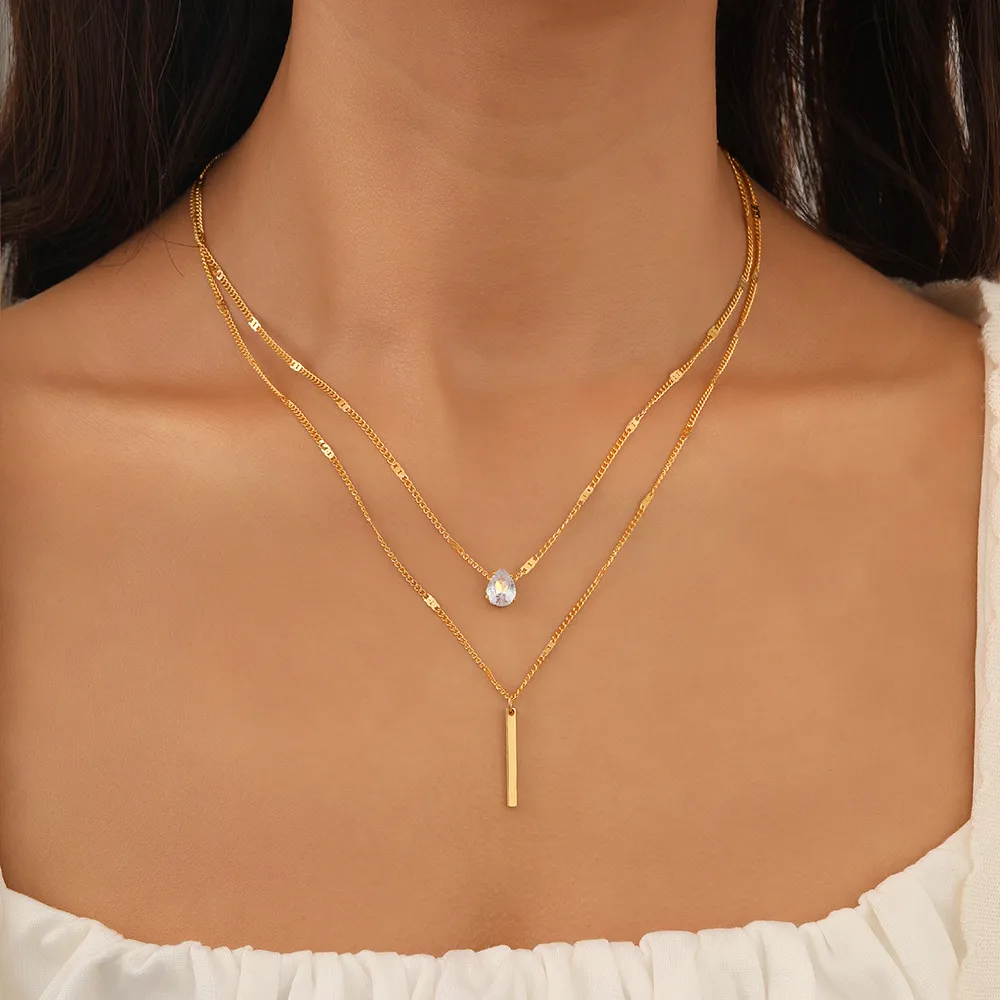 Collane con ciondolo in vendita Collana a strati multistrato personalizzata Cross-Border Donna Piccola catena robusta per clavicola_voghion.com