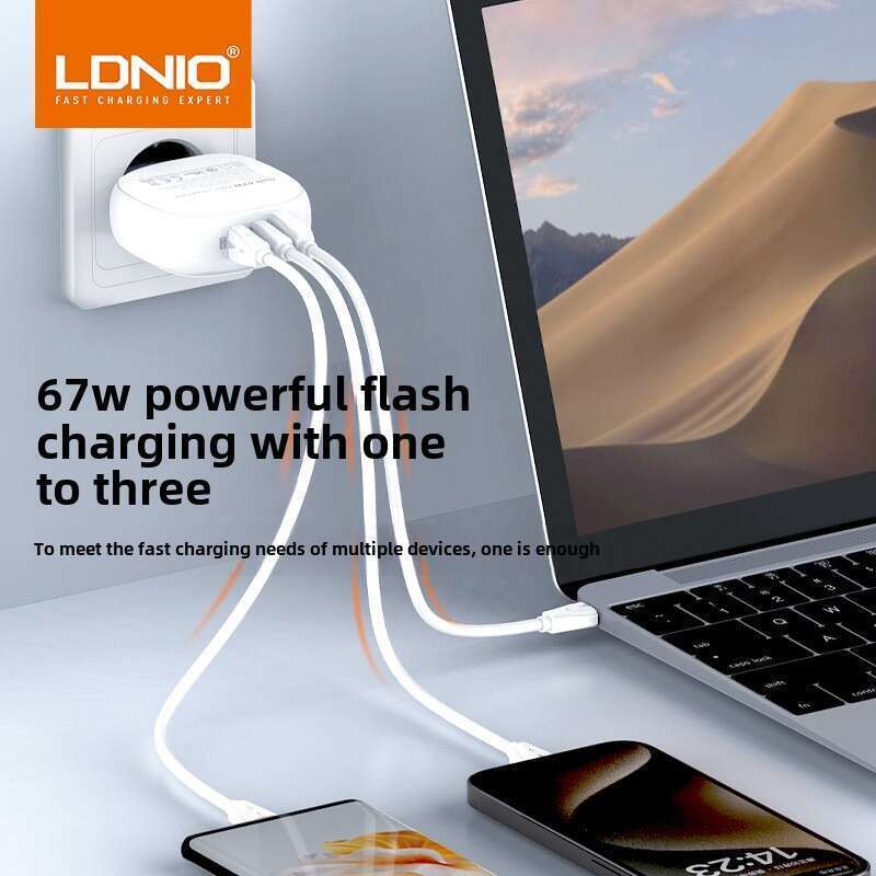 LDNIO Laptop töltő Európai Szabványos 67W Mobiltelefon Tablet Digitális Dugó Több Portos Gyorstöltés_voghion.com