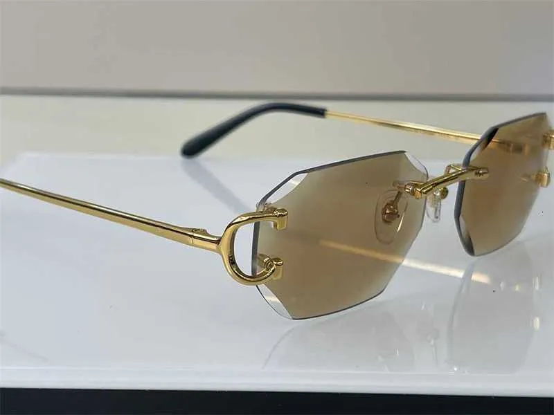 Gafas de sol de diseñador para hombre, gafas pocromáticas de marca de moda, estilo sin marco, lentes con corte diamantado, para hombre, diseñadores retro vintage._voghion.com