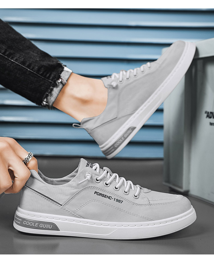 Men's Breathable Casual Canvas Slip-On Shoes For Summer - Lightweight Comfortable Sneakers With Round Toe & Rubber Sole_voghion.com