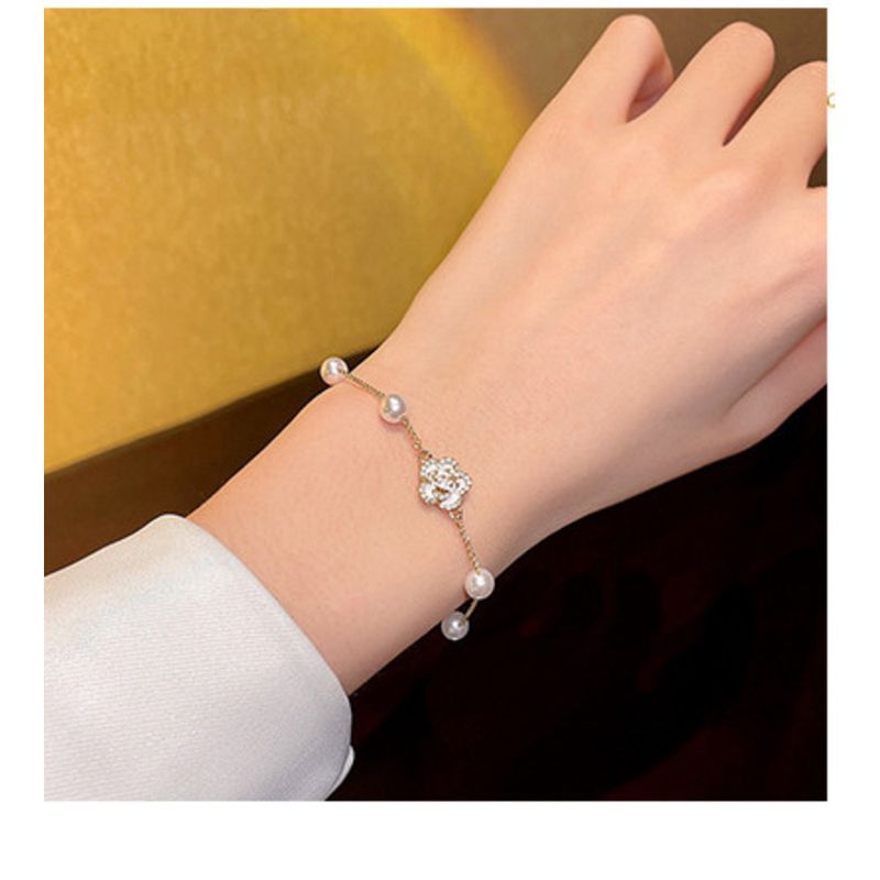 Koean Peal Female Instagam Style, High End, Small And Popula Titanium Steel Bacelet, Couple Handsting,_voghion.com
