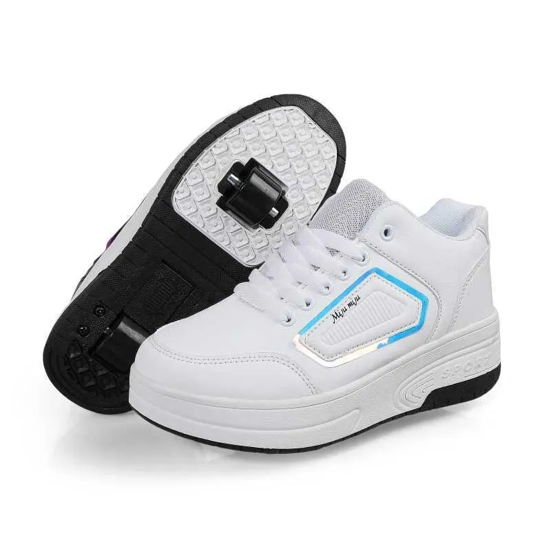 Roller Skate Shoes Kids Skating Spring Autumn Children Fashion Casual Sport Gift for Girls Boys 2 Wheels Sneakers_voghion.com