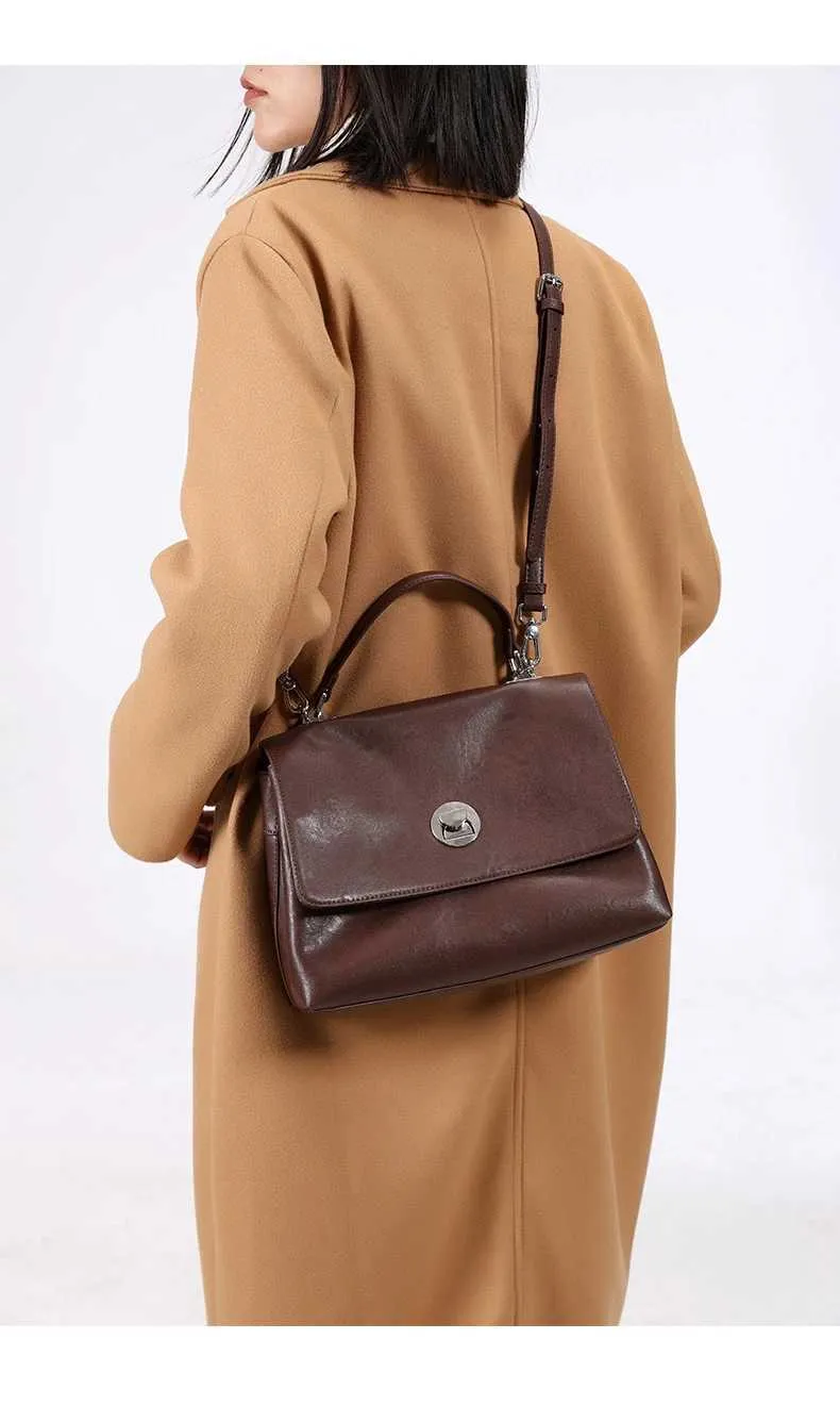 Hifashion Retro Vera Pelle Grandi Borse a Tracolla per Donna 2025 Tendenza Designer Satchel Tote Crossbody Ufficio Signore_voghion.com