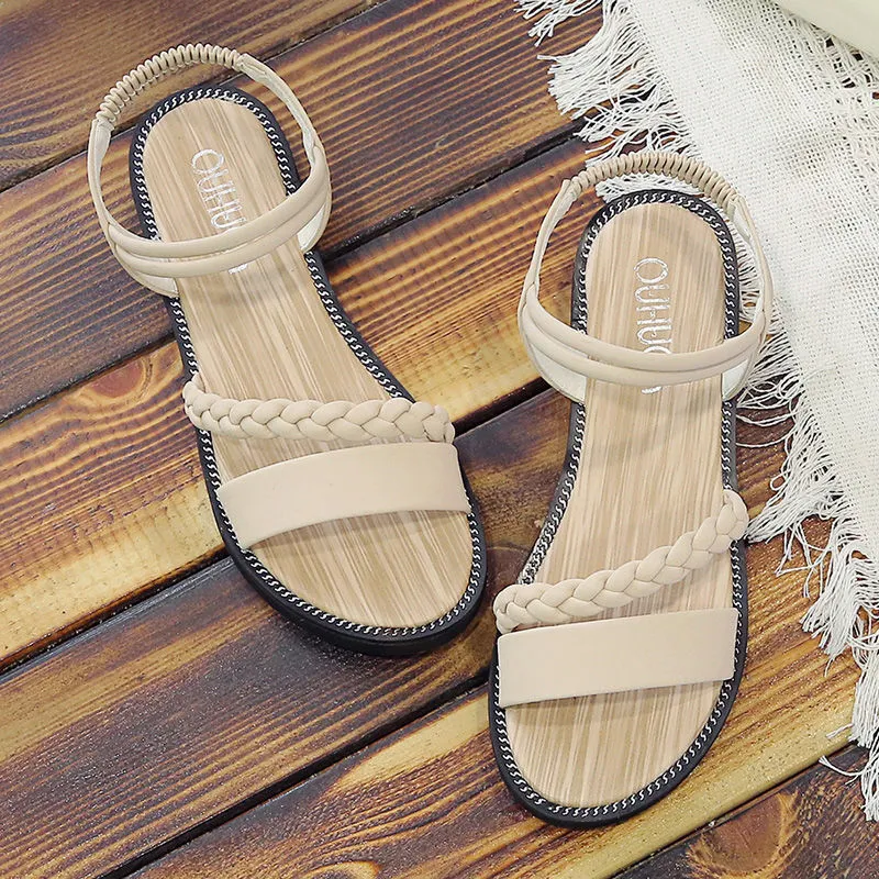 Leggero 2024 Nuovo e traspirante Versatile Studente Accademia Sexy Roman Flat Scarpe Spesse Suola Antiscivolo Stile Fata_voghion.com