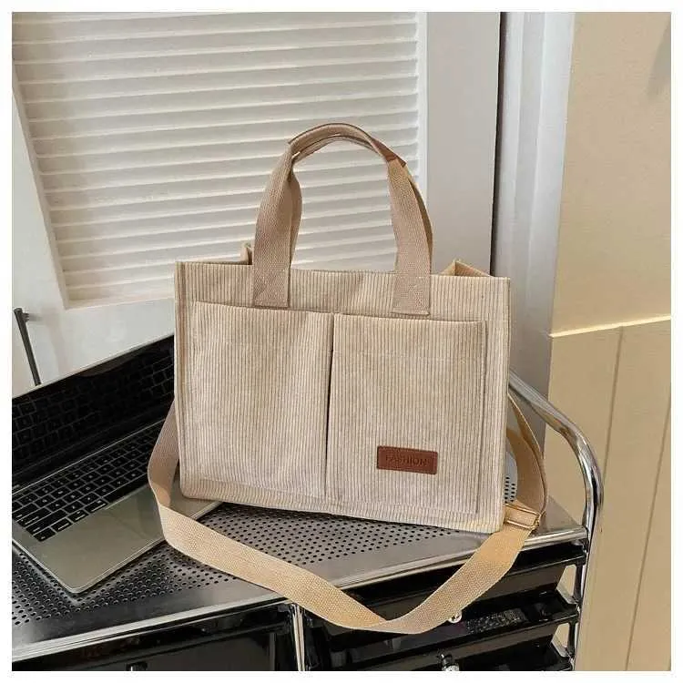 Borsa a mano in velluto a coste donna grande borsa a tracolla_voghion.com