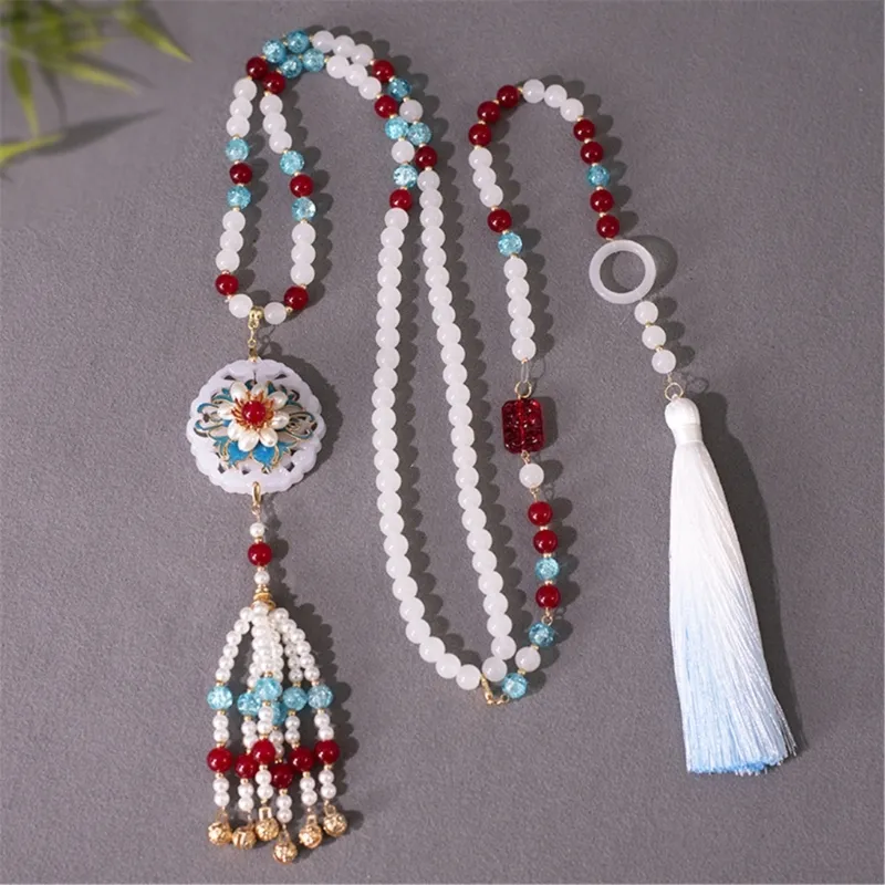 Ķēdes Eleganta ķīniešu svārku kaklarota tradicionālam apģērbam_voghion.com