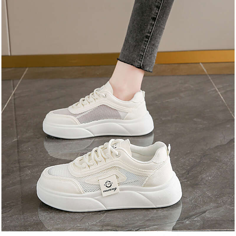 Scarpe casual bianche da studente da donna, modello Impression Wind Net Batch Hollow_voghion.com