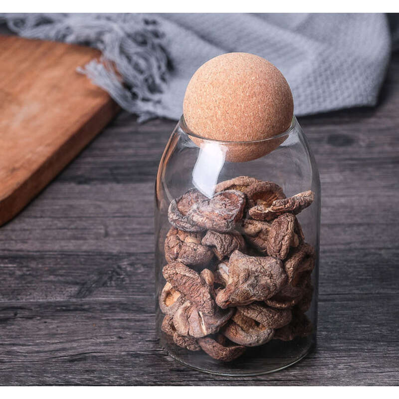 Cork Ball Stopper Bottle, Tea Glass Transparent Coffee Bean Sealed Can, Food Grade Large_voghion.com