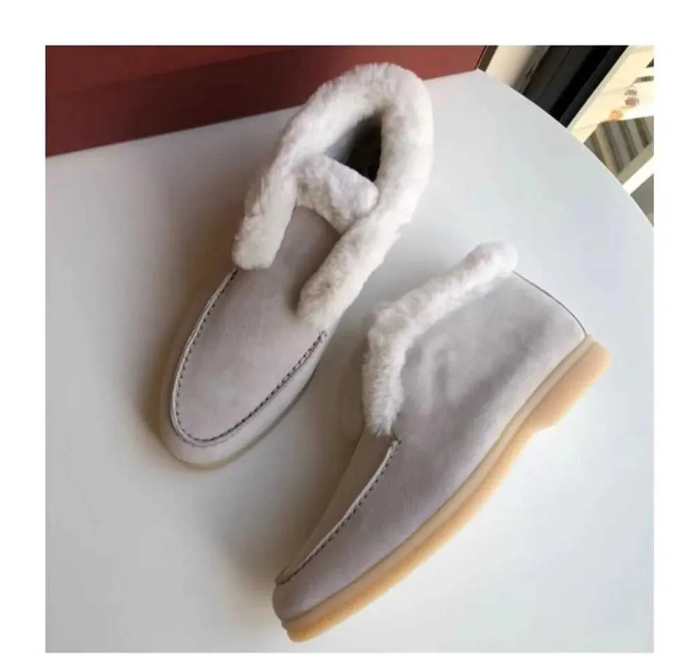 Casual Winter Short Snow Boots for Women Natural Wool Fur Loafers Cow Suede Warm Flat Shoes L * P z241106_voghion.com
