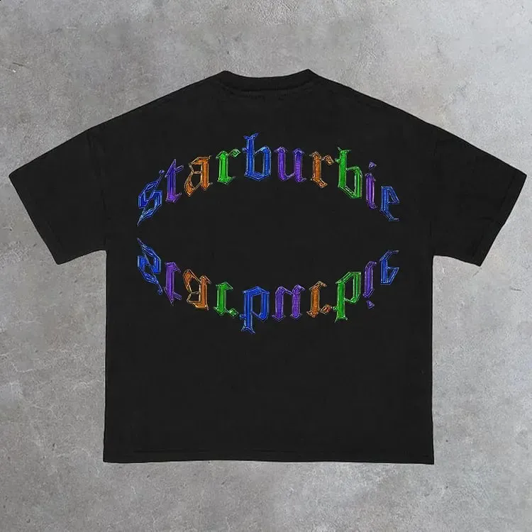 Loose Lip Print Graphic 100% Cotton T-Shirt Men Y2K Summer Short Sleeves Vintage Oversize Tshirt Streetwear Women Tops_voghion.com