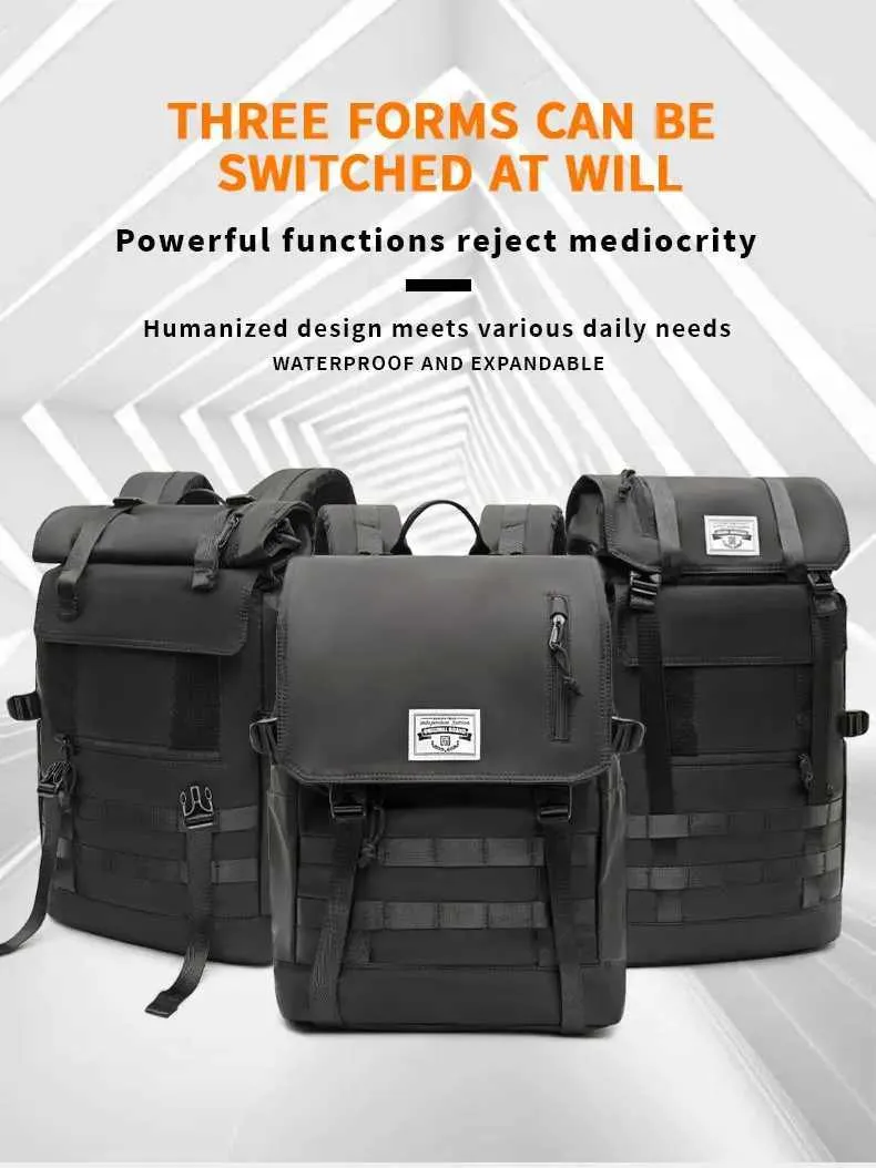 Zaino da viaggio sportivo 3 in 1 convertibile espandibile impermeabile di grande capacità per uomo con parte superiore arrotolabile e antifurto per laptop da 17 pollici_voghion.com