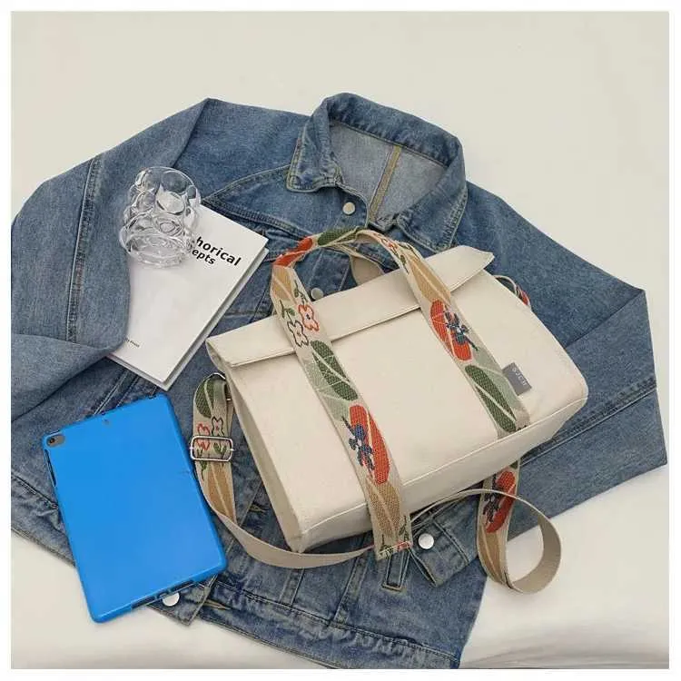 Stor axelremsväska i canvas och crossbody för damer_voghion.com