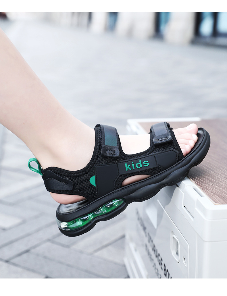 Mother&Kids Sandali da ragazzo Scarpe da bambino Suola morbida, scarpe da spiaggia solide con cuscino d'aria per bambini_voghion.com