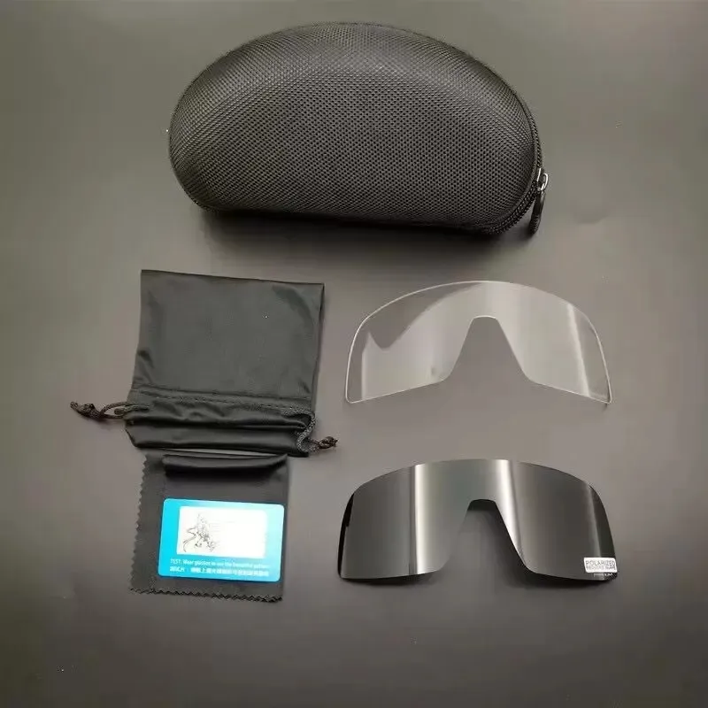 Men's Sport Sunglasses Polarized Half Frame Black Outdoor Eyewear_voghion.com