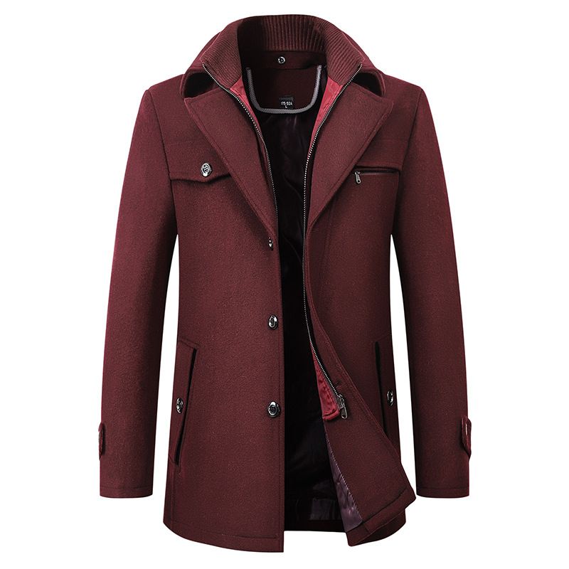 Uldfrakke Mænd Business Casual Mode Tyk Varm Oversize Trenchcoat til mænd_voghion.com