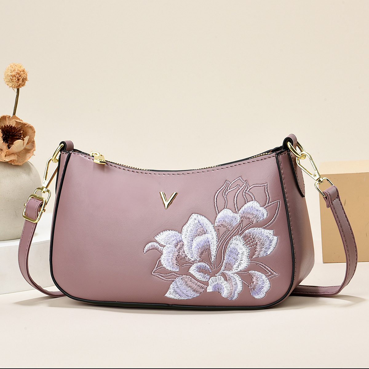Borsa a tracolla elegante stile cinese con ricami per donna_voghion.com