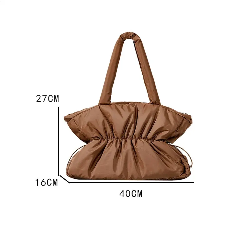 Damen Nylon Puffer Tasche Große Schultertasche Und Handtasche_voghion.com