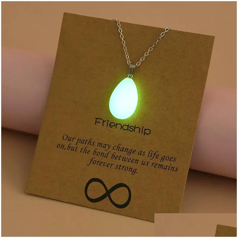 Colares com pingentes Simples Contas Luminosas Colar Noite Brilhante Estrela Redonda Coração Brilham No Escuro Para Homens Mulheres Dia Das Bruxas_voghion.com