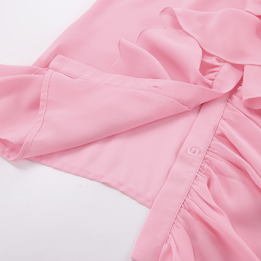 Dametøj Design flæser langærmet skjorte vinter ny stil temperament high-end cardigan top kvinde _voghion.com