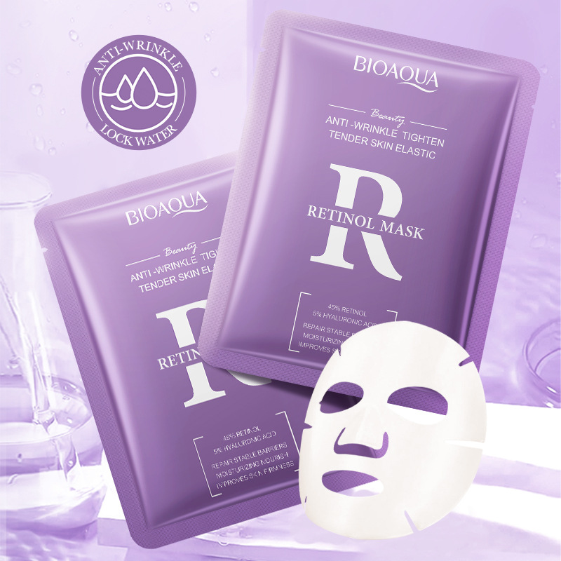 Maschera idratante rassodante al retinolo BIOAOUA in foglio in inglese completo_voghion.com