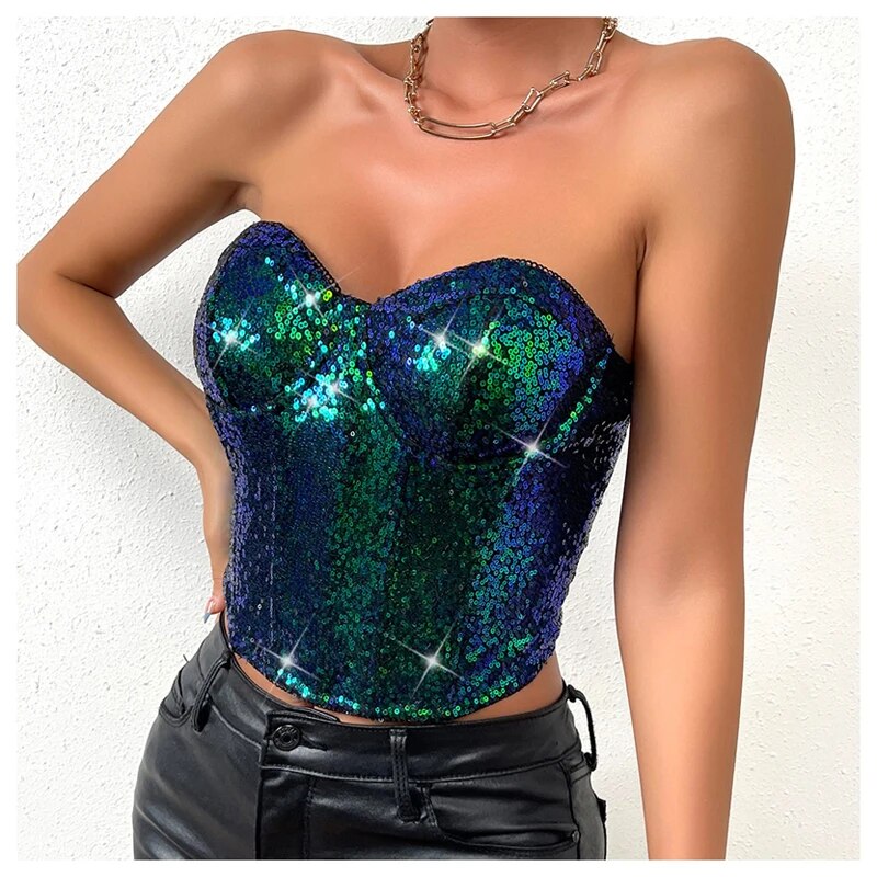 Reggiseno corsetto da donna europeo e americano, lingerie a spina di pesce, reggiseno con paillettes, biancheria intima push-up per ragazza piccante_voghion.com