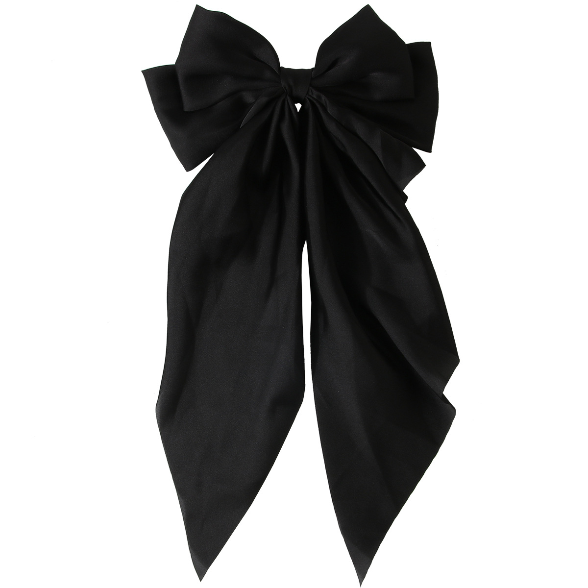 Women’s Accessories Oversized Ribbon Bow Spring Clip Hair Accessories High-end Satin Hair Clip_voghion.com