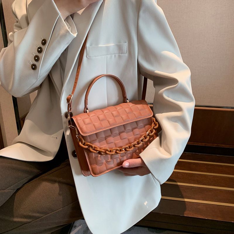 Texturierte Handtasche im Westernstil für Frauen 2022 neue trendige Kette Mode Schulter koreanische Version einfache_voghion.com