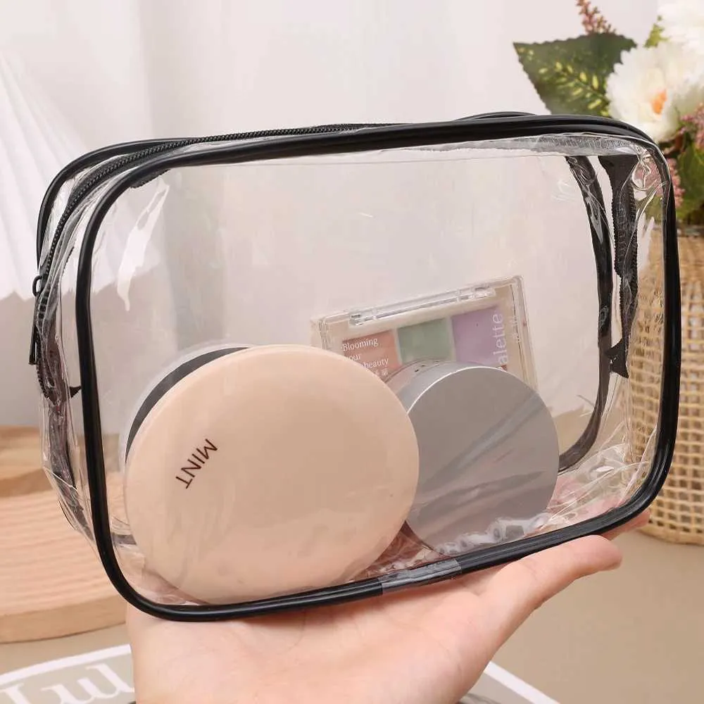 Simple PVC transparent waterproof storage box travel makeup organizer bathroom wash bag Y241023_voghion.com