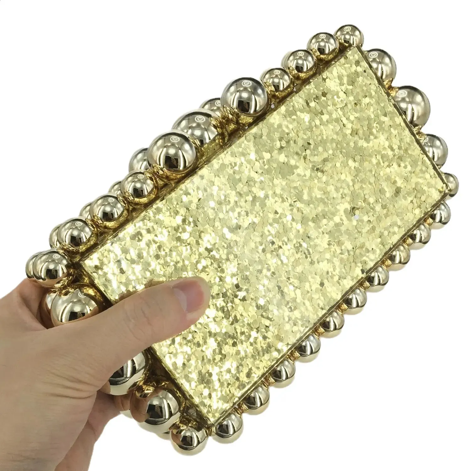 Acryl Box Clutch Perlen Abendtasche Für Damen Umhängetasche_voghion.com