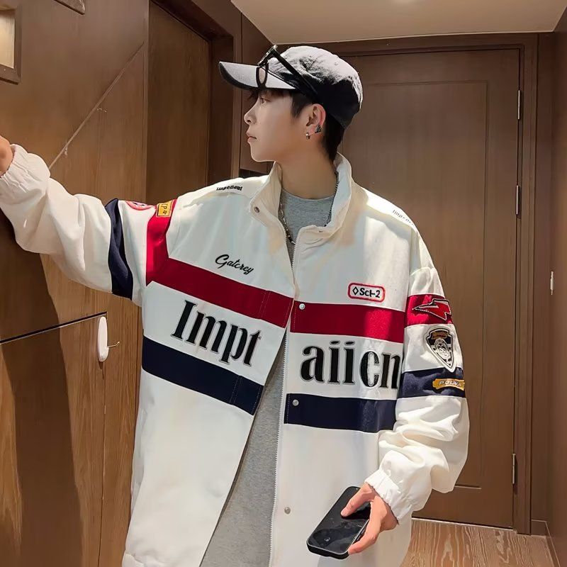 Baggy Racing Suit Trendy Baseball Jacket_voghion.com