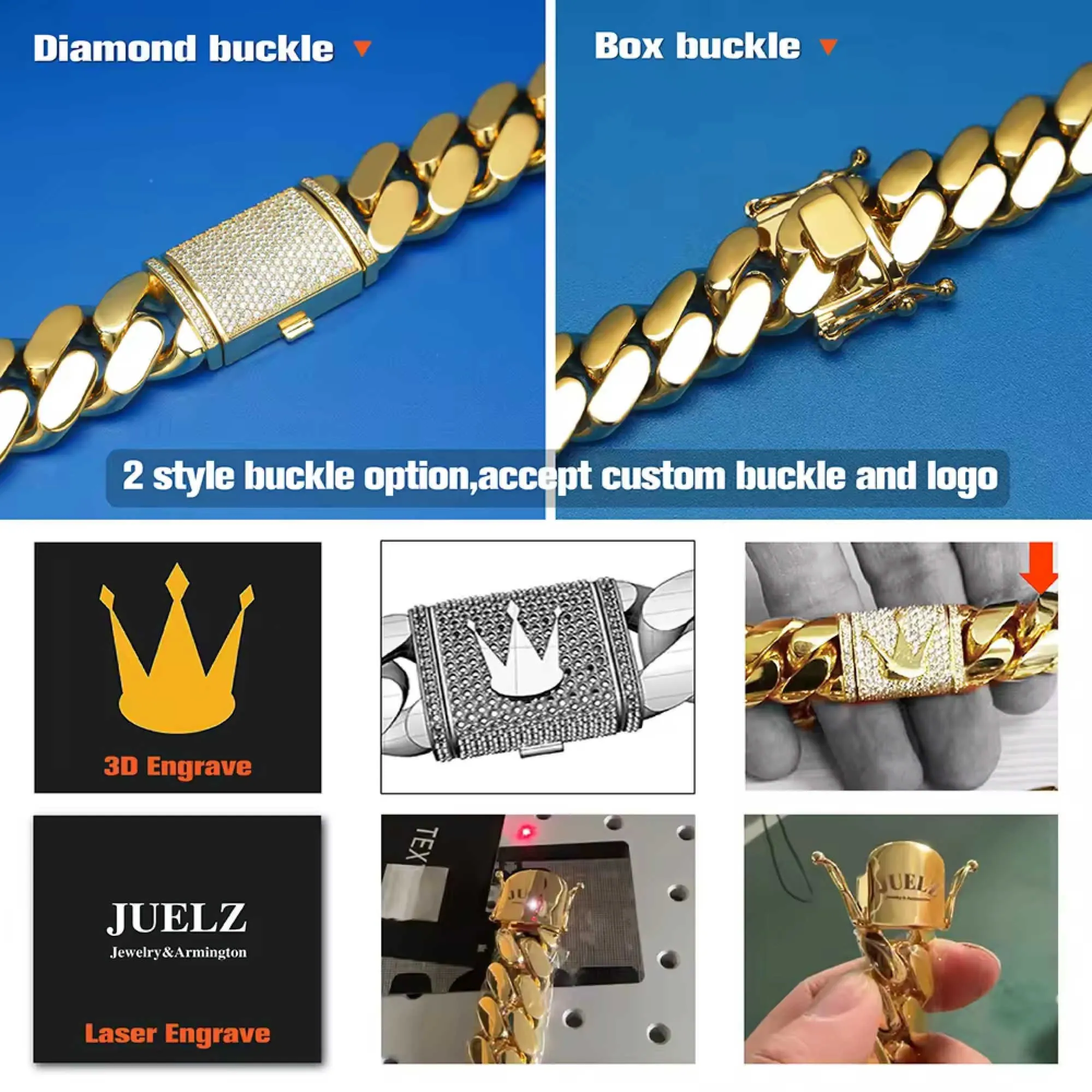 Coliere de designer de top, en-gros, choker, aur de 14k, personalizat, 20 mm, lanț cubanez Miami_voghion.com