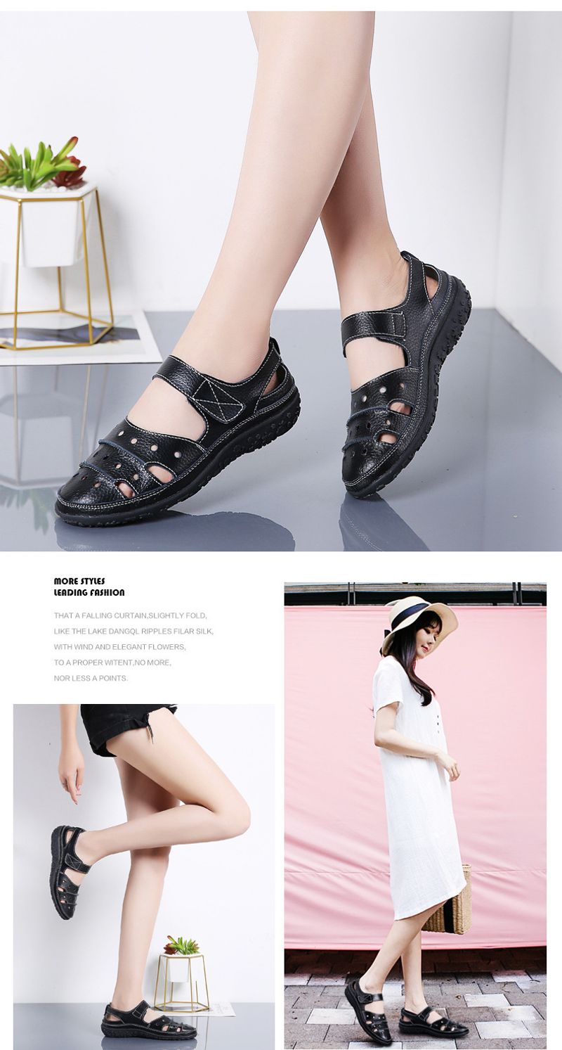 Lefu Summer New Sandals Hollow Hole Mom's Γυναικεία Μονά Παπούτσια_voghion.com