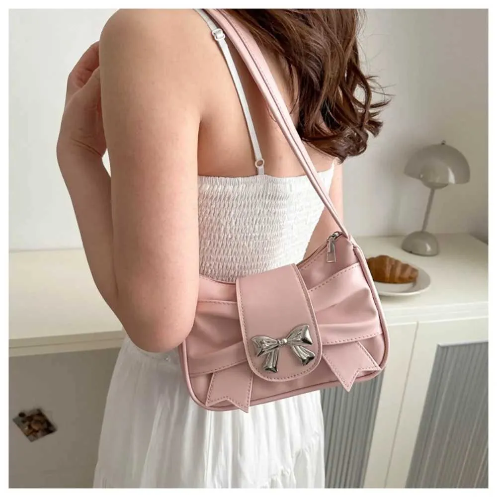 Sac à bandoulière plissé avec nœud coréen pour femme, nouveau sac à main printemps-été 2024, Handba241024_voghion.com