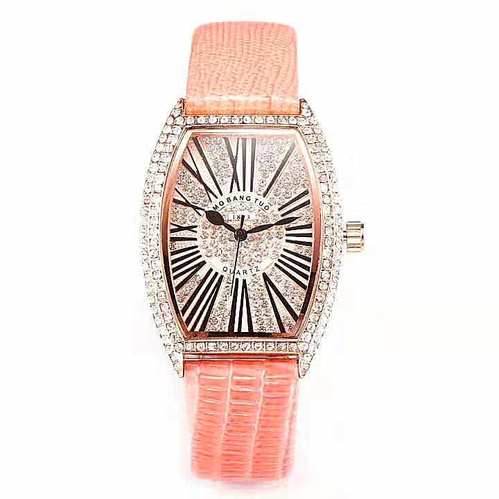 Micro Network Red Wine Bucket Klassische römische Roségold-Paaruhr für Herren und Damen_voghion.com